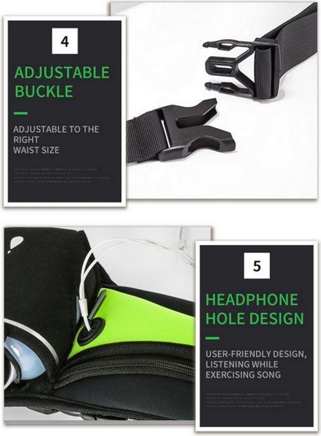 Actual product image Haissky Universal sports fanny pack incl. water bottles