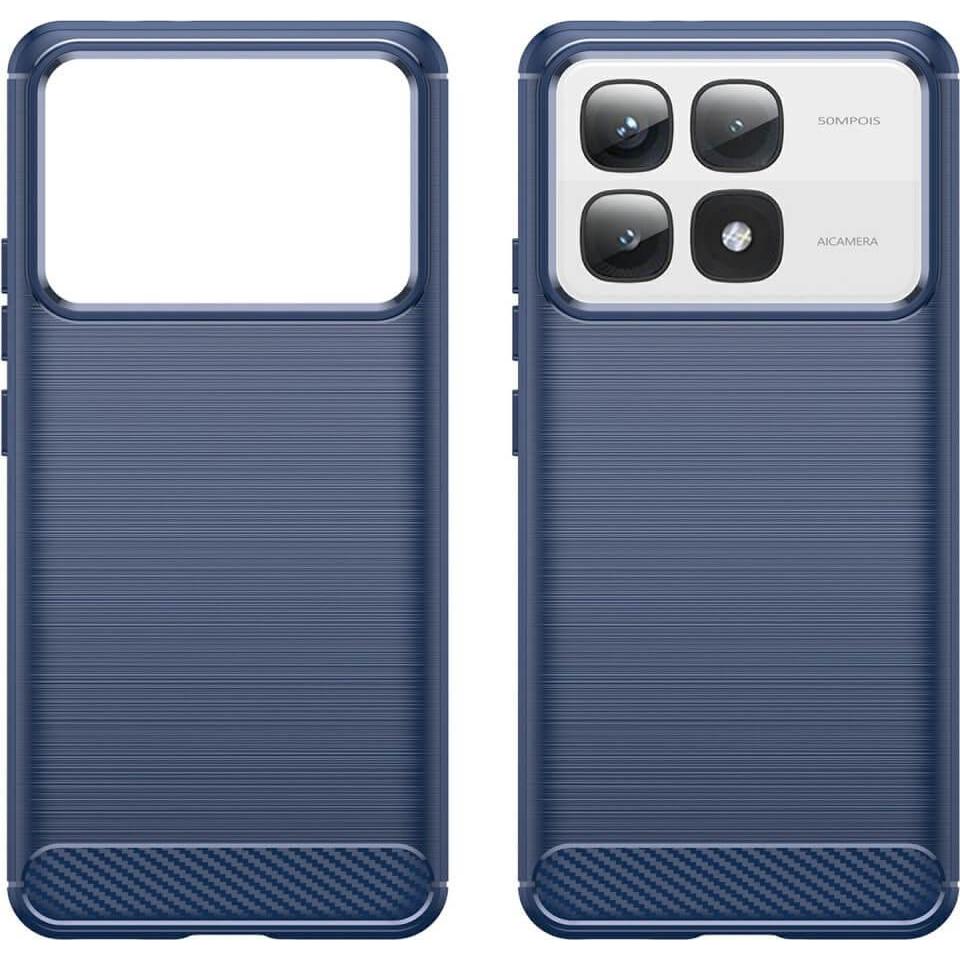 Thumbnail - Cover-Discount Xiaomi 14T Pro - Metall Carbon Look Hülle (Xiaomi 14T Pro), Smartphone Hülle, Blau