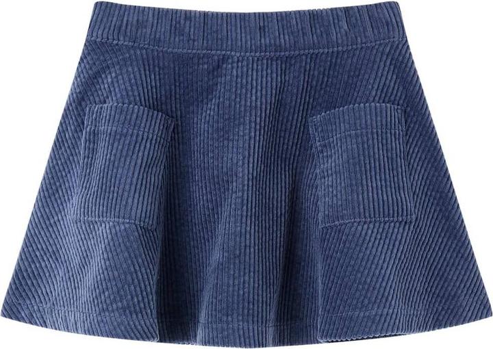 Immagine prodotto vidaXL Gonna per bambini con tasche in velluto a coste blu navy 128,Materiale: 100 (128)