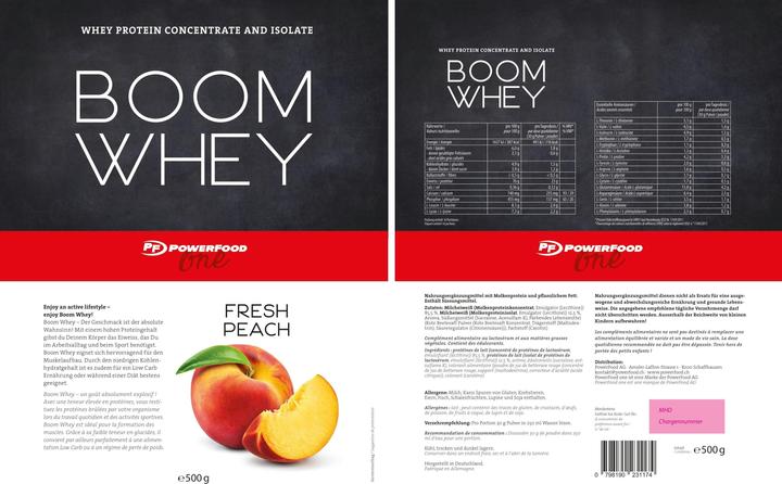 Actual product image Powerfood Boom Whey (fresh peach, 1 pcs., 500 g)