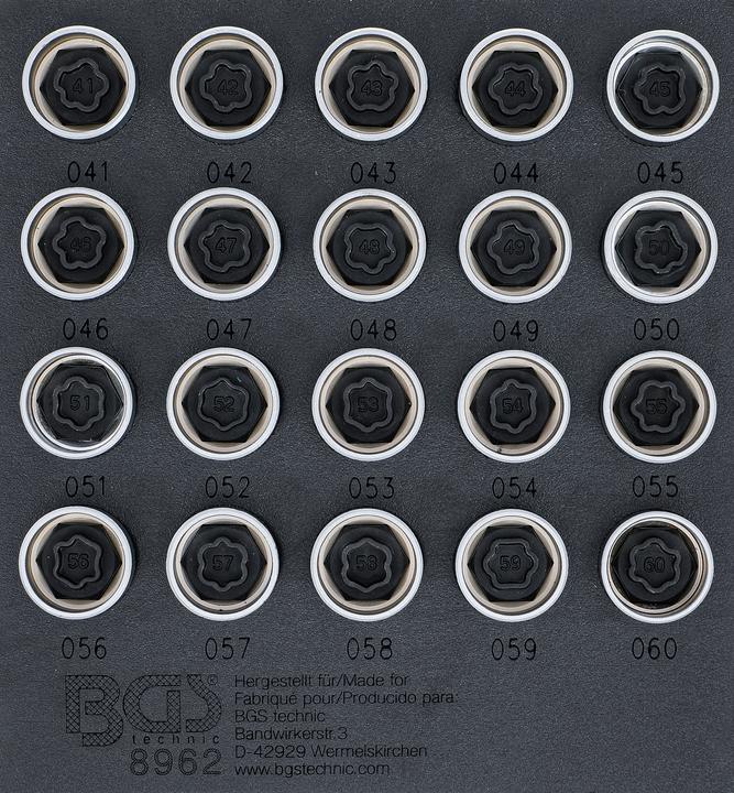 Image du produit BGS Plateau d'outils 1/6 : Jeu de douilles de blocage de jantes pour BMW 20 pcs.