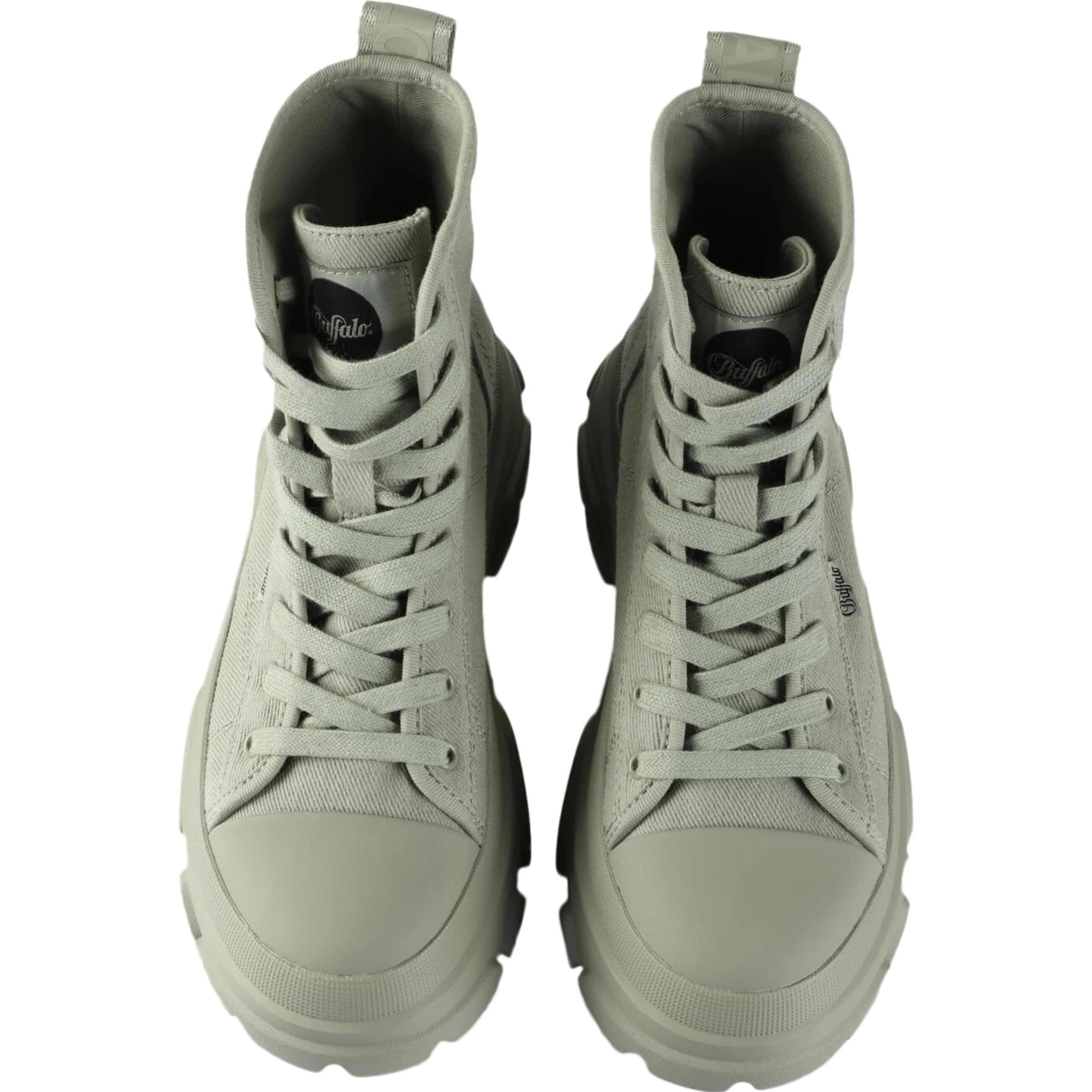 Thumbnail - Buffalo, Damen, Boots + Stiefel, Tremor Lace Up Hi Organic Cotton - 159617, Grün, (37)