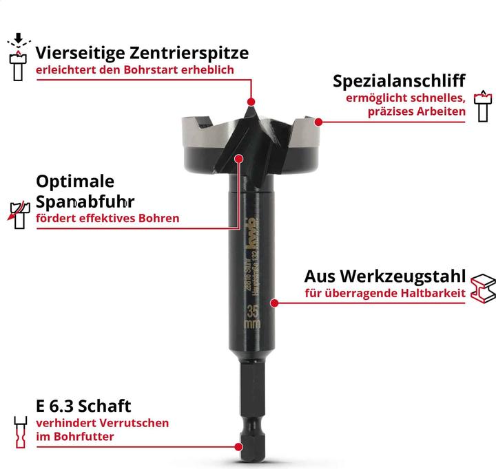 Actual product image kwb Forstner bit, 706435, 35 mm (35 millimetres)