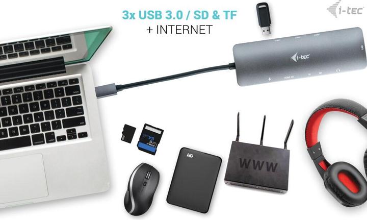 Produktbild i-tec NANO LAN DOCK + P/S 100W (USB-C, 5 Ports)