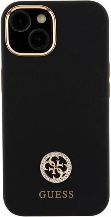 Produktbild Guess GUHCP15SM4DGPK iPhone 15 6.1" czarny/black hardcase Silicone Logo Strass 4G (Apple iPhone 15)