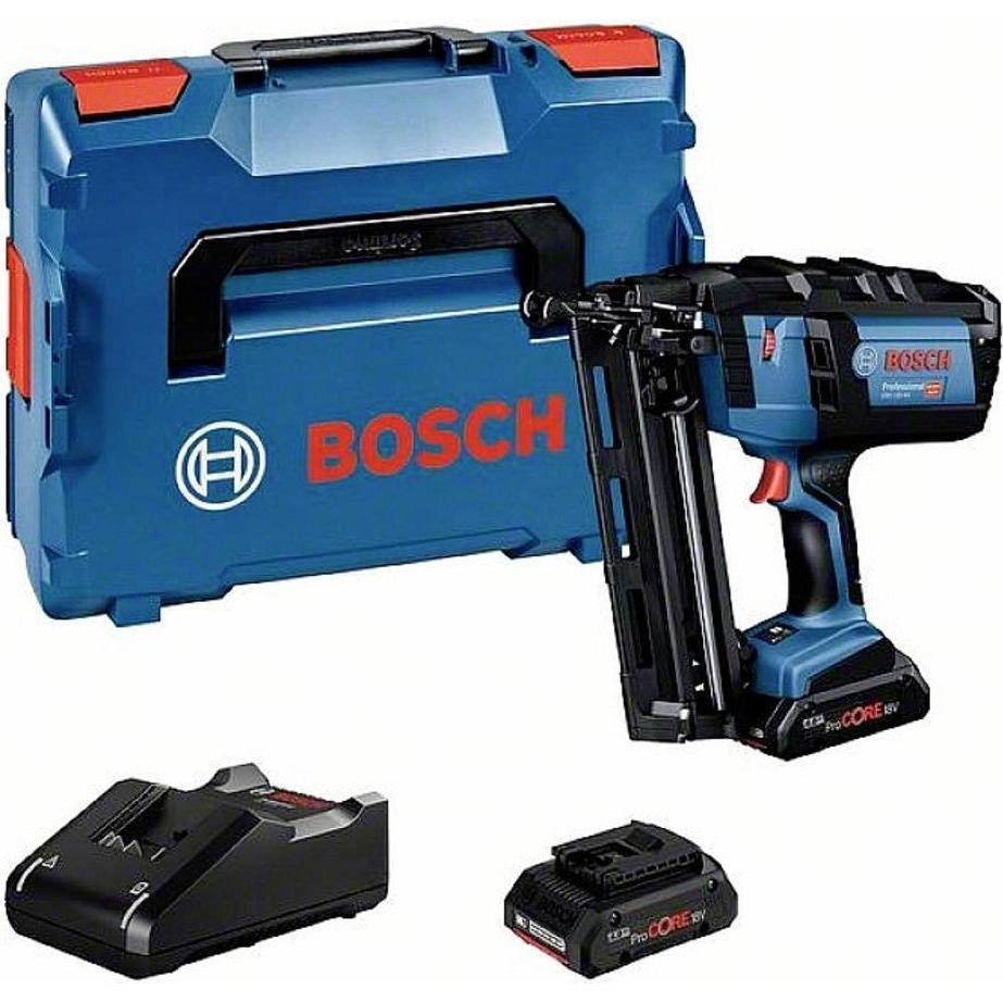 Bosch Professional, Tacker + Nagelpistole, Akku-Holznagler GNH 18V-64, L-BOXX 136, 2 x Akku ProCORE18V 4.0Ah