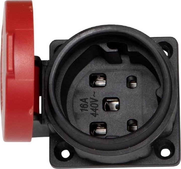 Actual product image Brennenstuhl Receptacle type25 400V/16A with hinged cover, IP55 *CH*