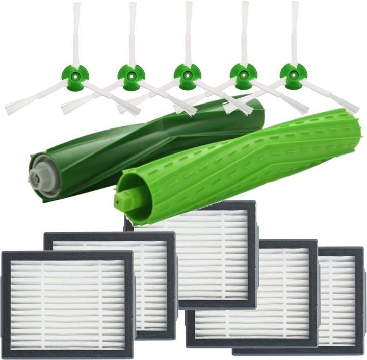 Europart Zubehörset wie iRobot 4624878 Gummibürsten Seitenbürsten Filter für Roomba E5 E6 E7 i7 Saugroboter