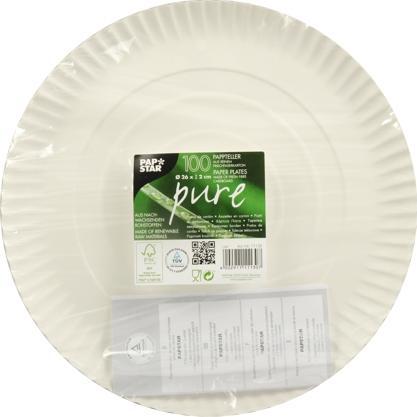Productafbeelding Papstar Plaat "puur (100 x)