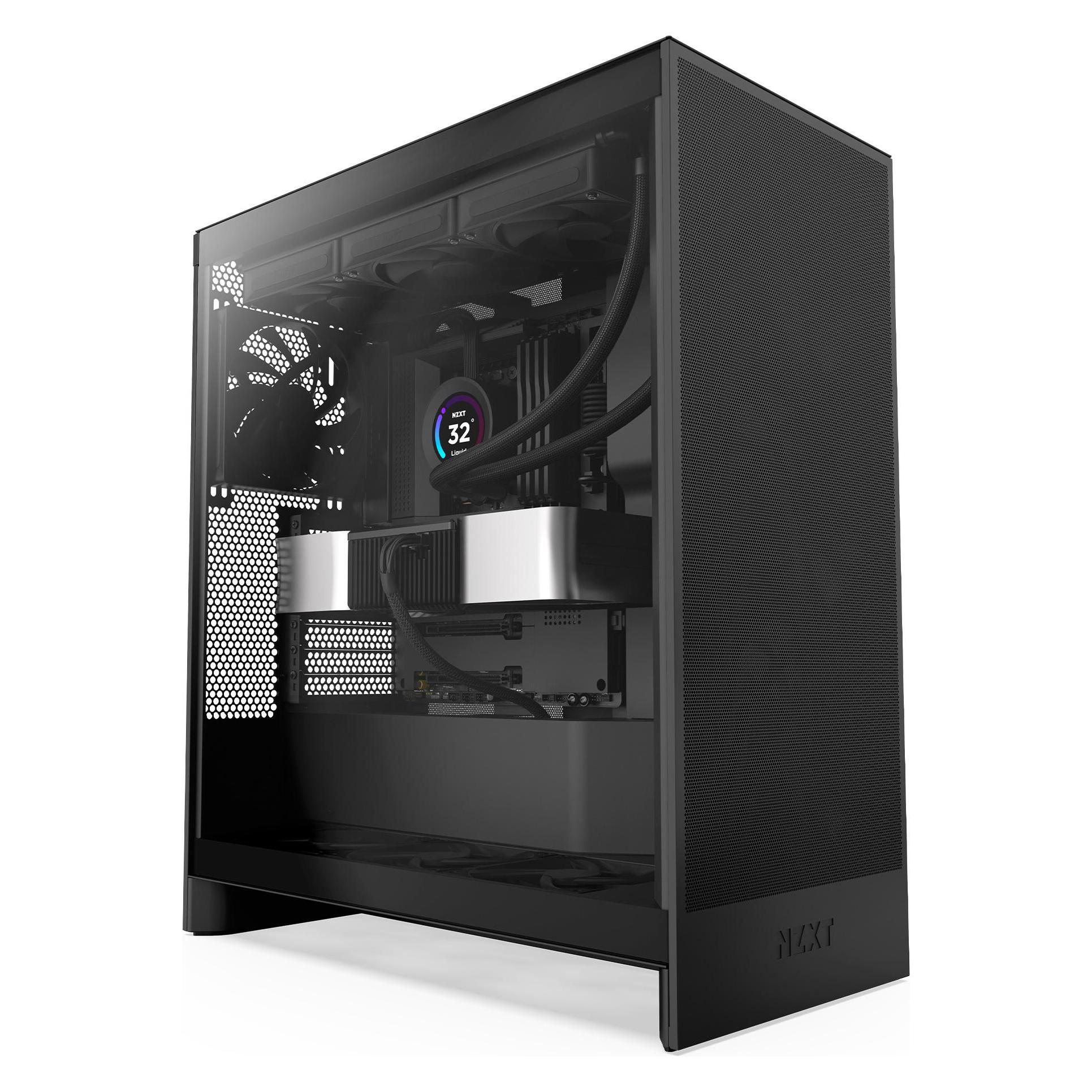 NZXT H7 Flow (2024) Mid-Tower Case Black (ATX, E-ATX, mATX, Mini-ITX), PC Gehäuse, Schwarz