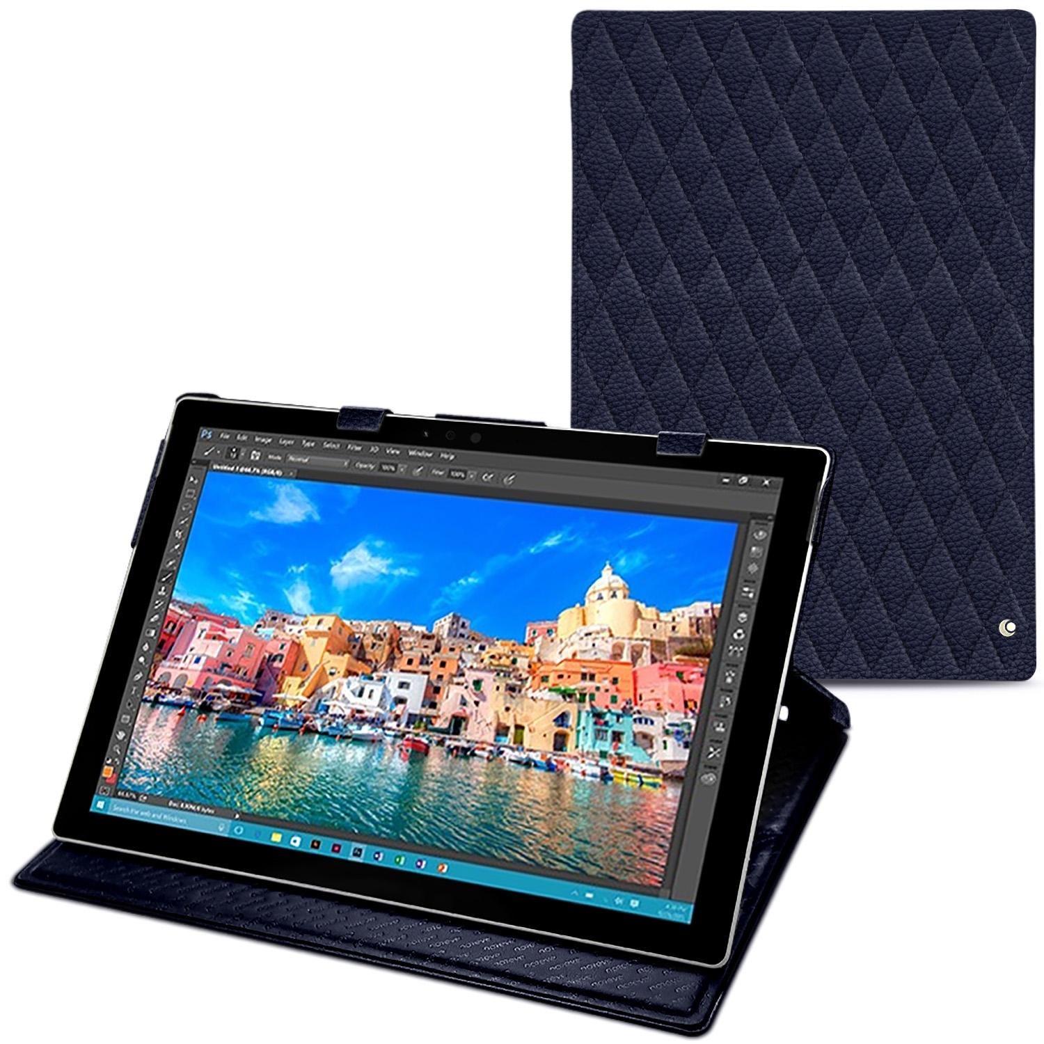 Noreve Lederschutzhülle vertikal (Microsoft Surface Pro 4), Tablet Hülle, Violett