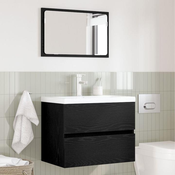 Produktbild VidaXL 2-teiliges Badezimmermöbel Set Schwarze Eiche Holzwerkstoff