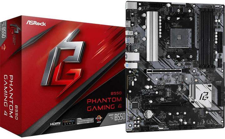 AsRock B550 Phantom Gaming 4 (AM4, AMD B550, ATX)