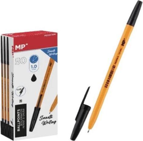 Produktbild Main paper Kugelschreiber mit Kappe, schwarz (50 Stück) (Schwarz, 50x)