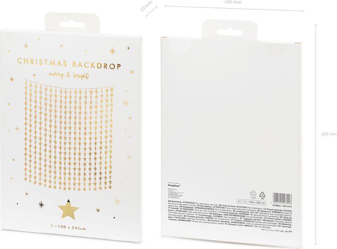 Productafbeelding Partydeco Feestgordijn - Sterren, goud, 100x245cm (1 pkt / 1 st.) (1 Stuk)