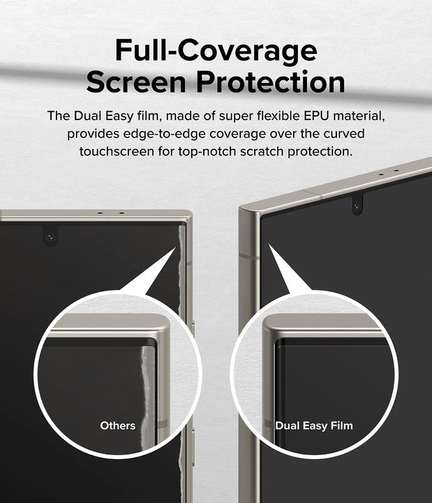 Actual product image Ringke Screen Protector for Galaxy S24 Ultra DUAL EASY FILM 2 pack, w installation Jig (2 Piece, Samsung Galaxy S24 Ultra)