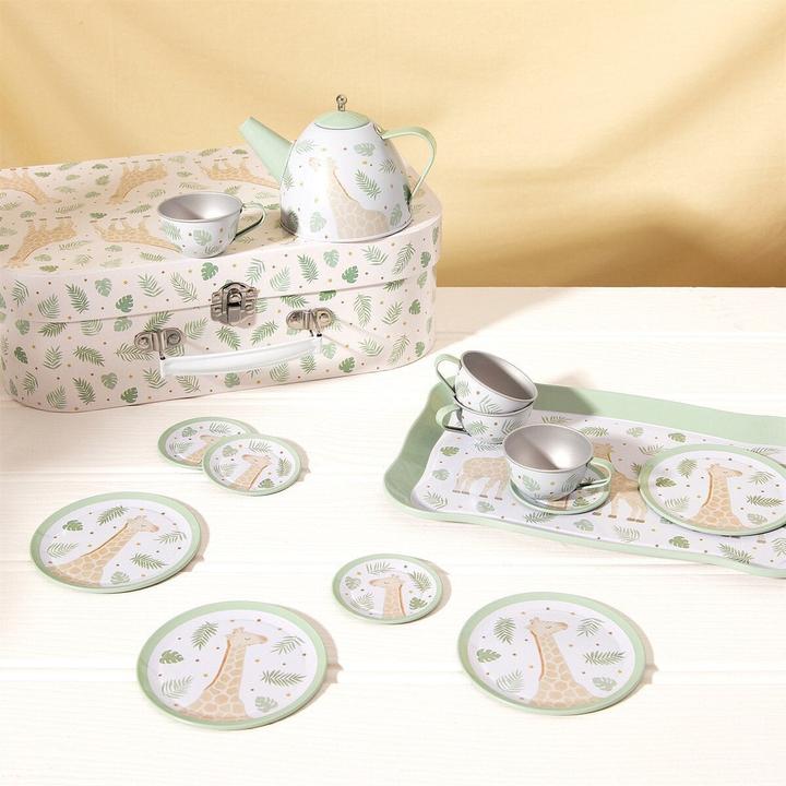 Actual product image Activity Board Giraffe children's tea set, safari animals teapot, pretend play