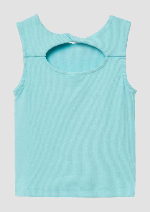 Produktbild S.Oliver T-Shirt Ripp-Top mit Cut-out am Rücken (140)