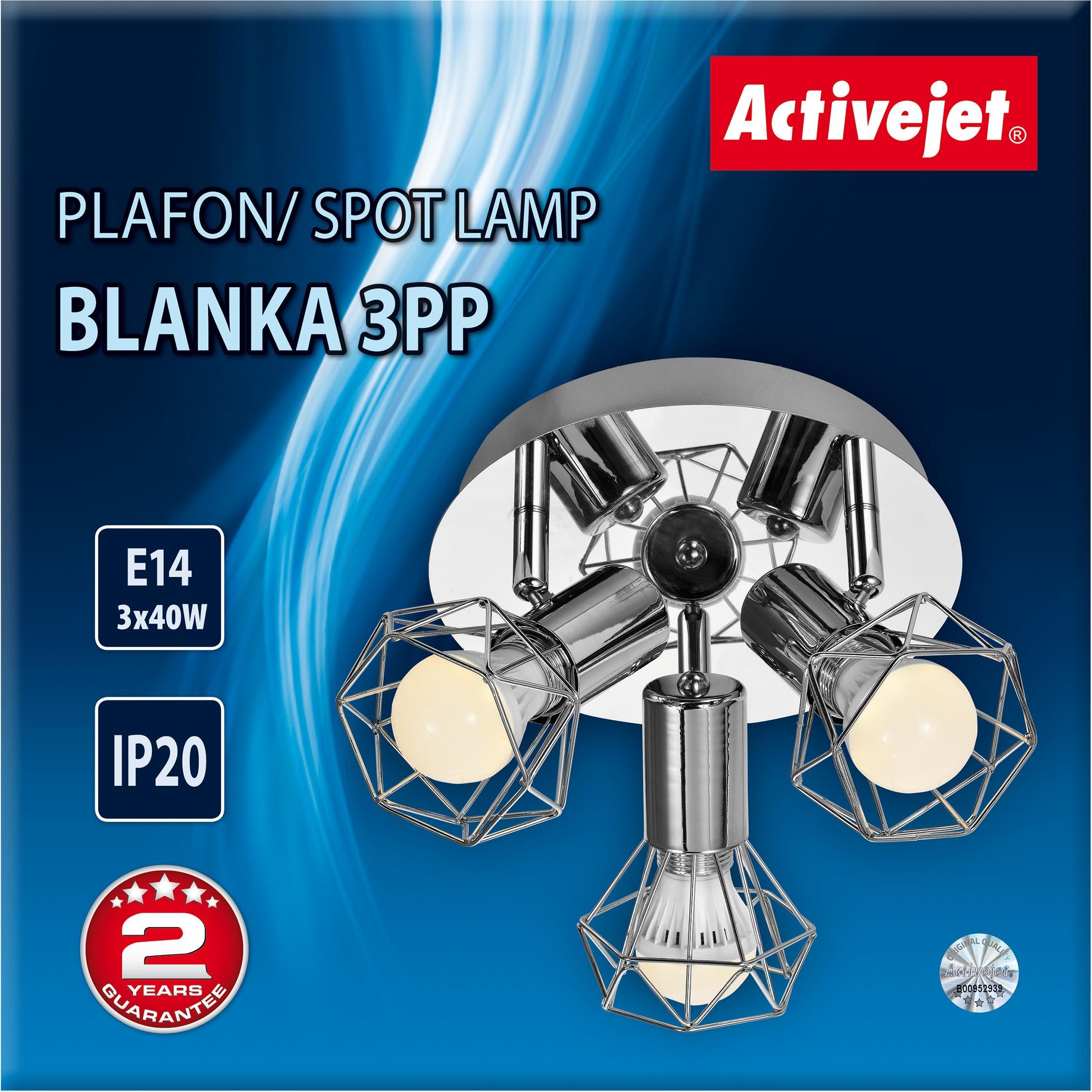 Thumbnail - Activejet, Wandleuchte + Deckenleuchte, AJE-BLANKA 3PP Deckenbeleuchtung E14 (E14)