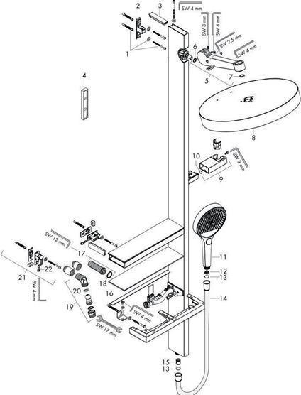 Produktbild hansgrohe Rainfinity Showerpipe 360 1jet Unterputz : Farbe - Chrom