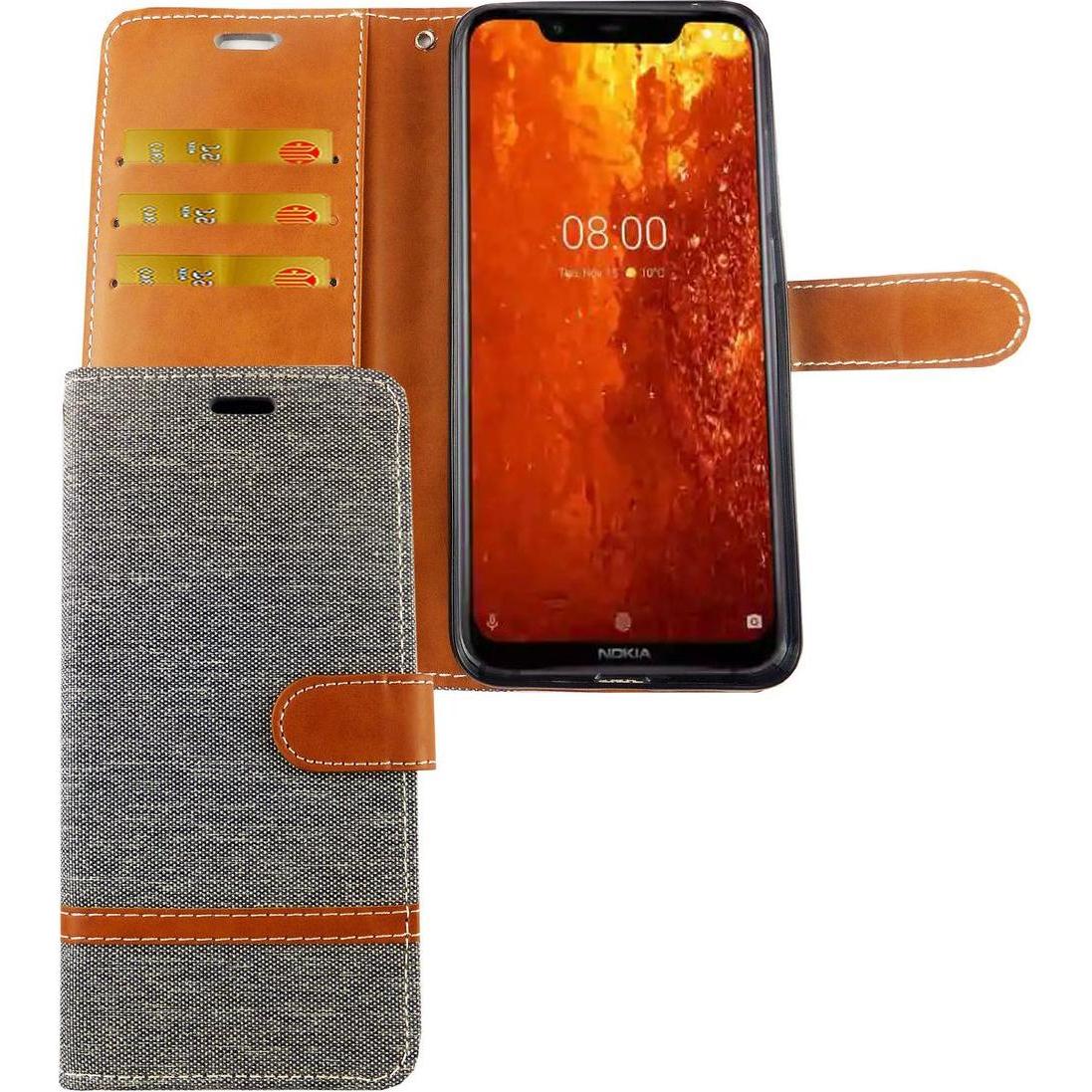 Thumbnail - König Design Hülle Handy Schutz für Nokia 8.1 Case Cover Tasche Wallet Etui Handyhülle Bumper (Nokia 8.1), Smartphone Hü...