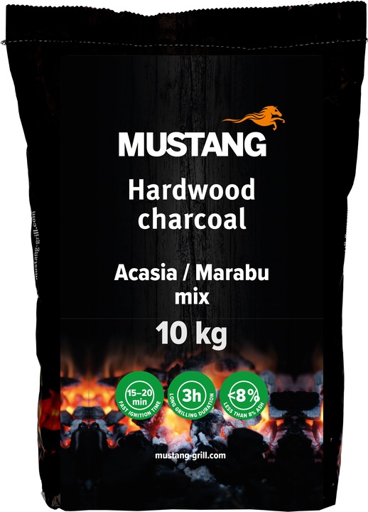 Mustang Hardwood Charcoal, Acacia/Marabu, 10 kg (10 kg)