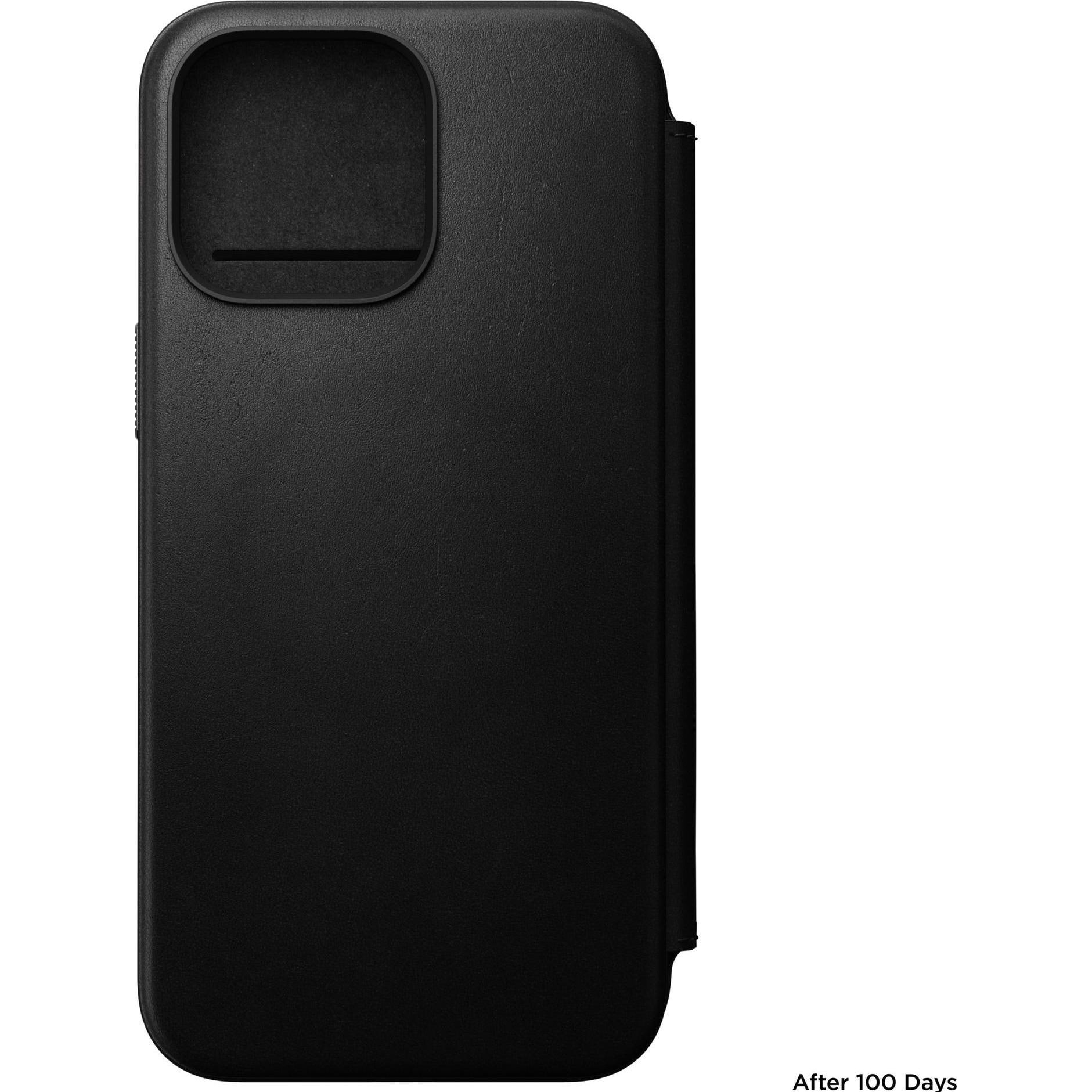 Thumbnail - Nomad Modern Leather Folio iPhone 15 Pro Max Schwarz (Apple iPhone 15 Pro Max), Smartphone Hülle, Schwarz
