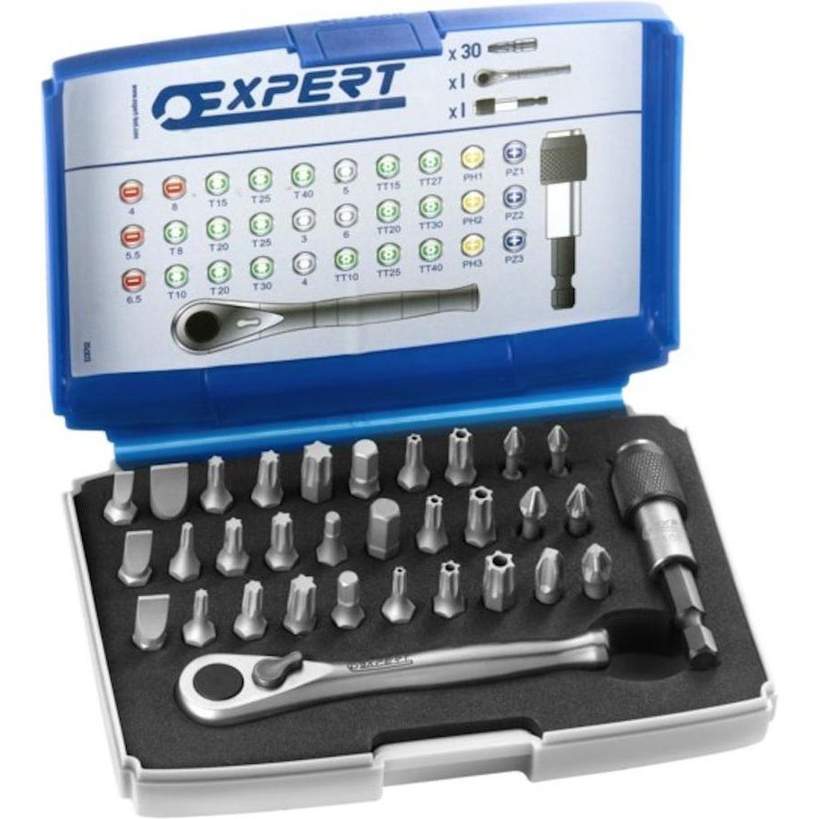 Expert, Chiave a bussola, BOITE D'EMBOUTS 1/4" + ACC 32PCS
