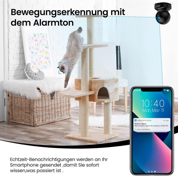 Produktbild Wansview Innen IP Kamera 1080P (Schwarz)