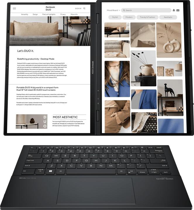 Produktbild ASUS Zenbook Duo OLED (UX8406CA-PZ961W), Prozessortyp: Intel (14", 1000 GB, 32 GB, CH)