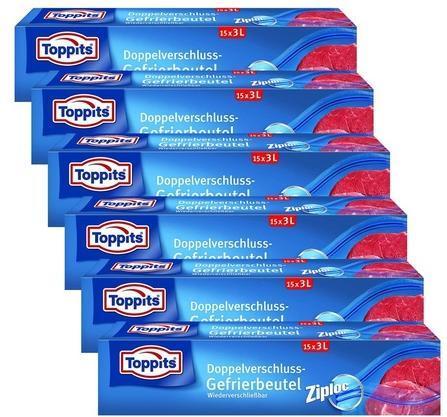 Toppits Safeloc Rits diepvrieszak 3 liter 15 (15 x)