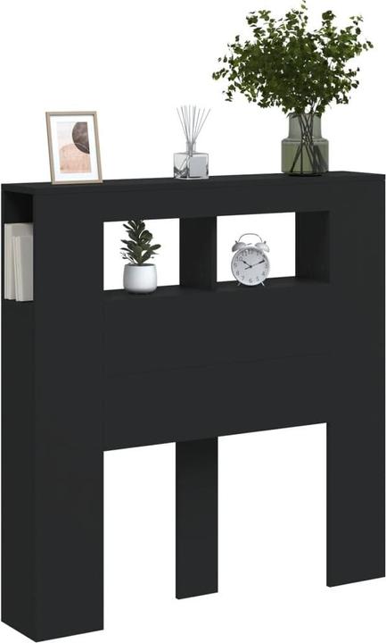 Actual product image vidaXL LED headboard black 100x18.5x103.5 cm Wood-based material, colour