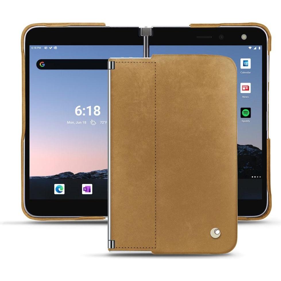Noreve Lederschutzhülle (Microsoft Surface Duo 2), Smartphone Hülle, Braun