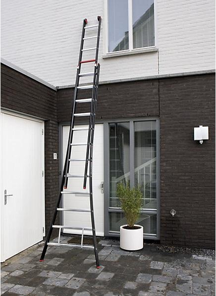 Actual product image Altrex Push-up ladder, 2 part, extendable, black, 2 x 10 rungs. (Shelf ladder, 515 cm)