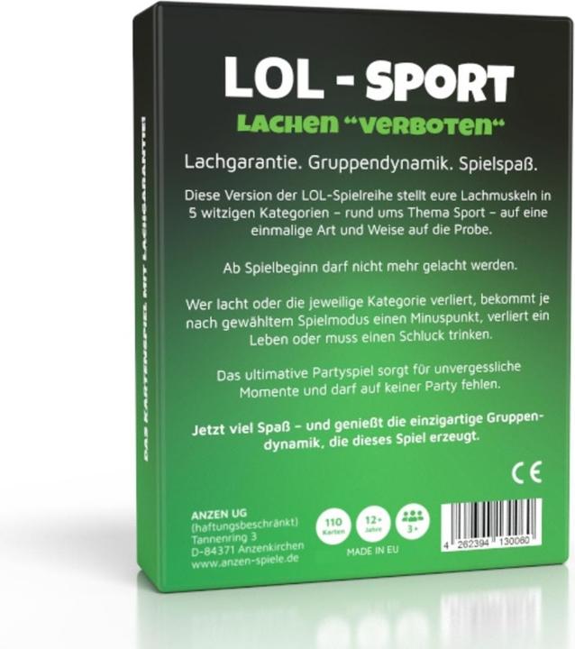 Nährwerte und Zutaten Anzen Spiele ANZEN - LOL SPORT - Lachen verboten (Deutsch)