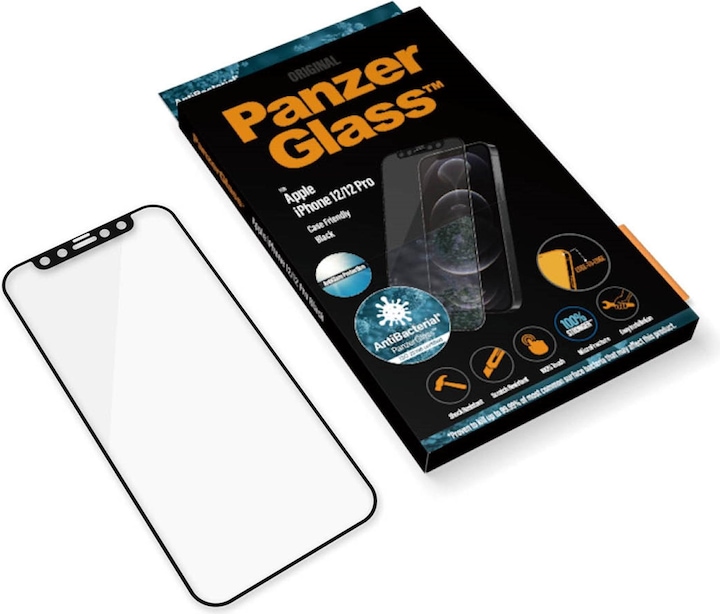 Produktbild PanzerGlass Case Friendly Black (1 Stück, Apple iPhone 12, Apple iPhone 12 Pro)