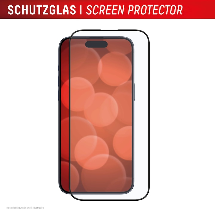 Actual product image Displex Premium Glass, Full Cover armoured glass (1 Piece, Apple iPhone 16)