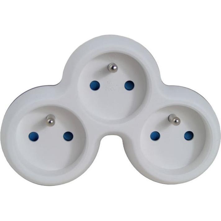 Esperanza, Ciabatta multipresa, Elec. Socket Splitter 3 Socket White/Grey (3 x)
