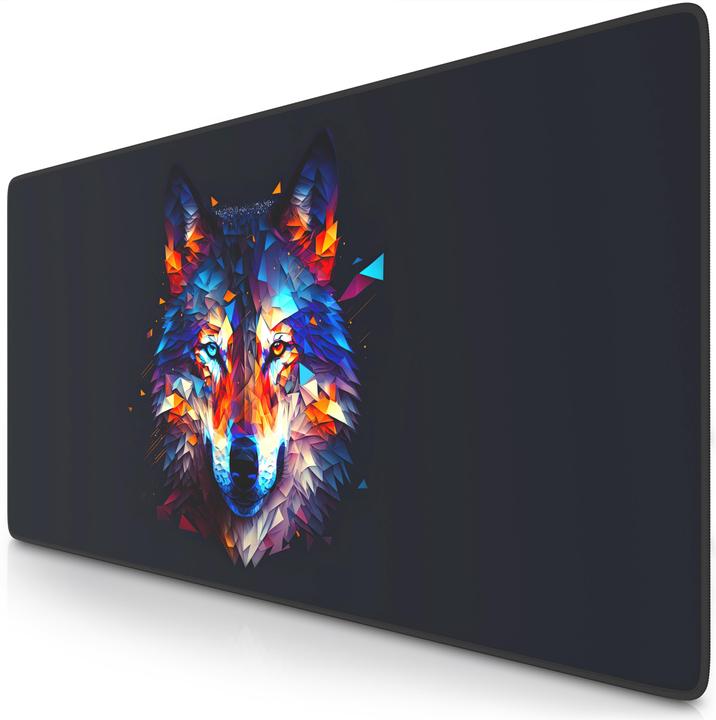 Titanwolf Gaming Mauspad XXL, glattes Stoffgewebe, Speed Mausmatte 900 x 400 mm grosse Fläche, Polygon Wolf (XXL)