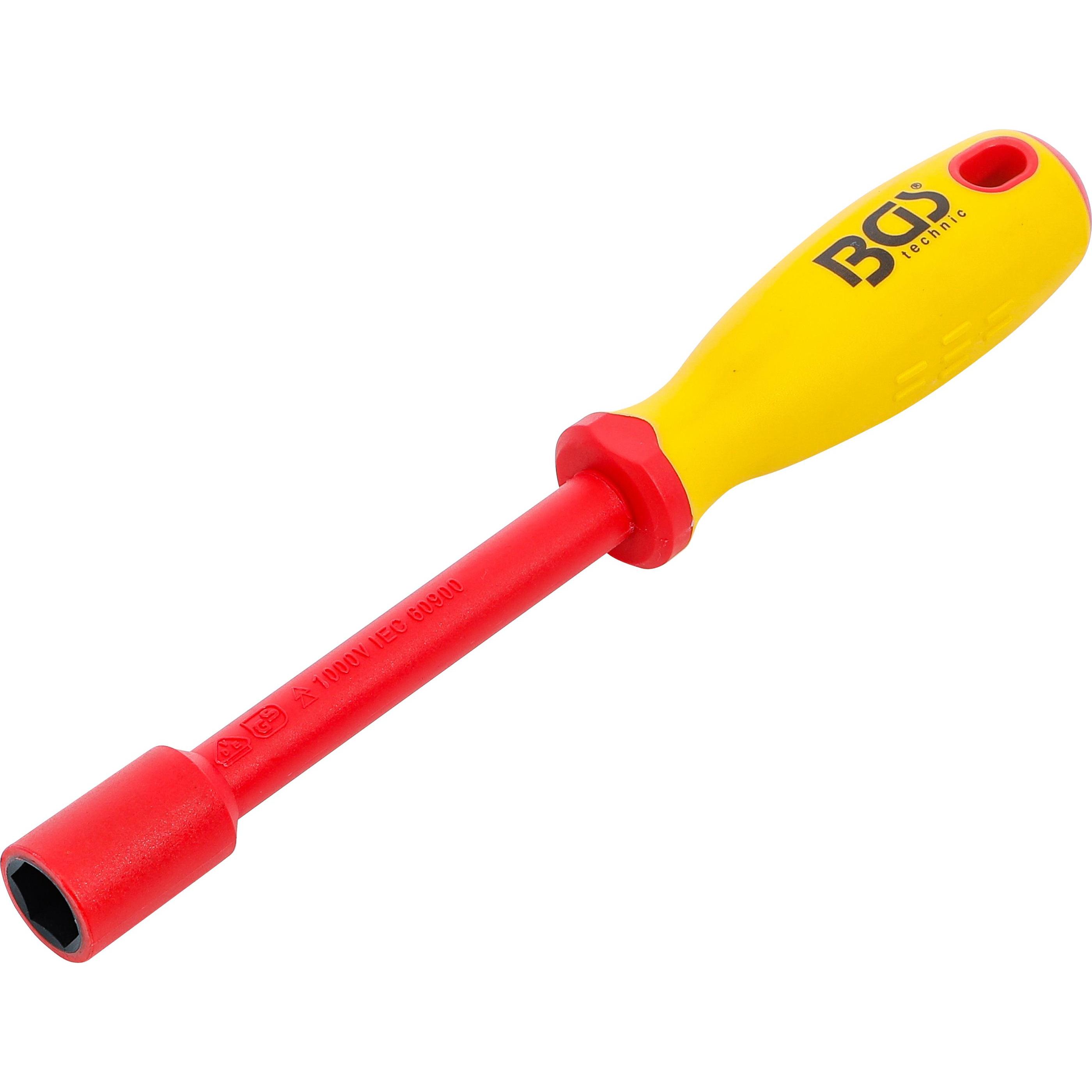 BGS, Schraubenzieher, VDE-Steckschlüssel-Schraubendreher Sechskant SW 14 mm Klingenlänge 125 mm