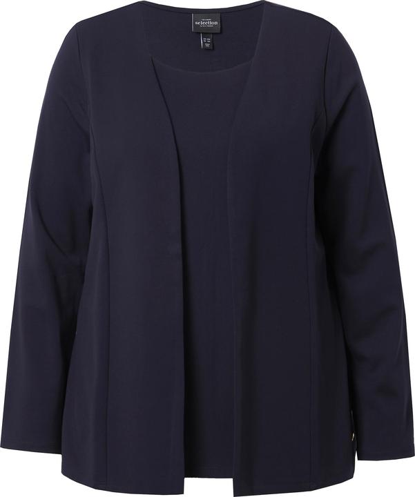 Produktbild Ulla Popken 2-in-1-Sweatjacke, Rundhals, Teilungsnähte, Langarm (56)