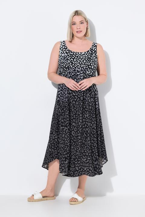 Immagine prodotto Ulla Popken Abito midi dal taglio smanicato con gradiente di colore, design leopardato e scollo rotondo (46, 48)