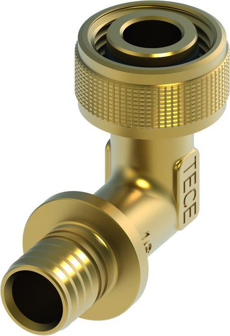 Produktbild TECE TECEflex Schnelladapter-Winkel 90-Grad, Siliziumbronze, Dim. 16x1/2"