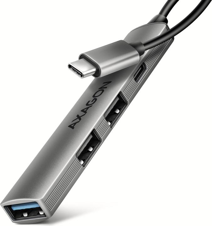 Actual product image Axagon Another product HUE-STC ALU STRIP USB-C 4 port hub (USB-C, 4 ports)