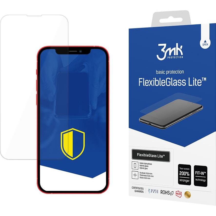 3MK hybrid glass Flexible 2.5D Lite for iPhone 13 Mini (1 Stück, Apple iPhone 13 mini), Smartphone Schutzfolie, Schwarz