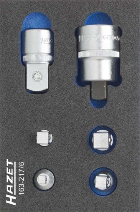 Produktbild HAZET Adapter Satz 163-217/6 ∙ Vierkant6,3 mm (1/4 Zoll), Vierkant10 mm (3/8 Zoll), Vierkant12,5 mm…