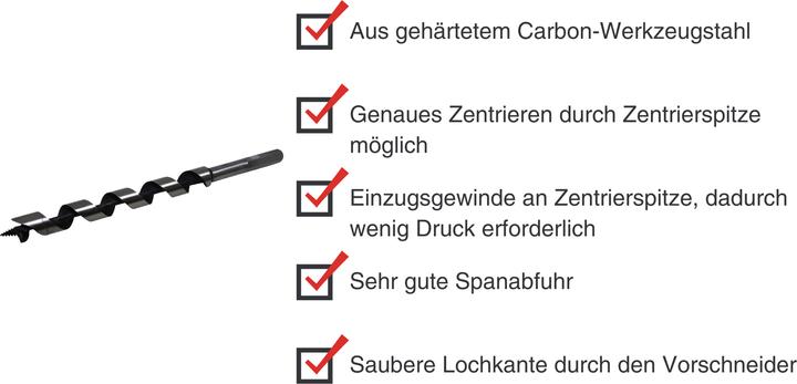 Immagine prodotto Paulimot Schlangenbohrer Ø 16 mm, Länge 230 mm, Form Lewis (16 millimetri)