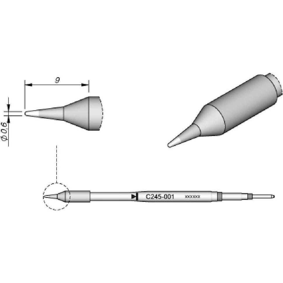 Thumbnail - JBC Lötspitze Rund Ø 1.0 mm (Lötspitze), Lötgerät Zubehör