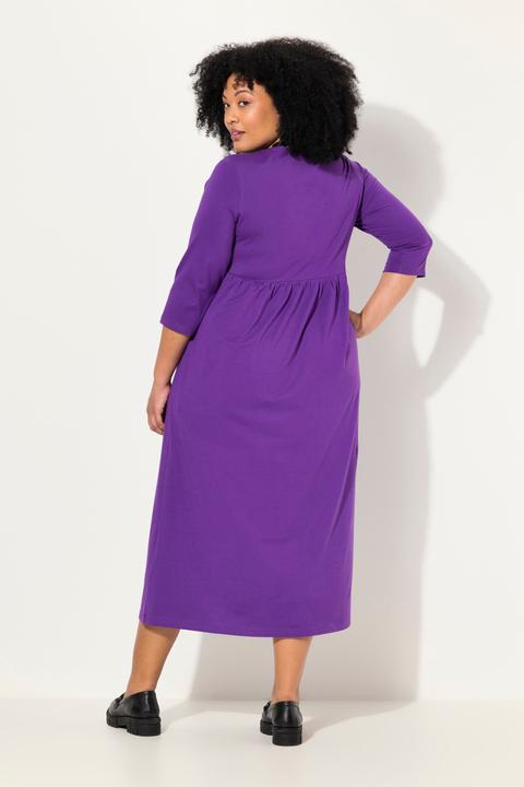 Actual product image Ulla Popken Cotton Knit 3/4 Sleeve Empire Pocket Dress (50, 52)