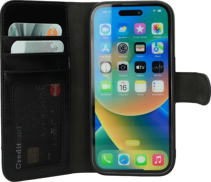 Mobiparts Excellent Wallet Case 2.0 Apple iPhone 14 Pro Jade Black (Apple iPhone 14 Pro)
